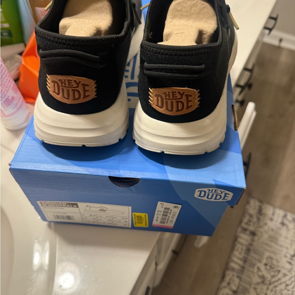 Hey Dude Men's Black and Tan Casual Shoes